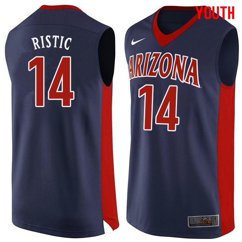 Youth Arizona Wildcats #14 Dusan Ristic College Basketball Jerseys Sale-Navy